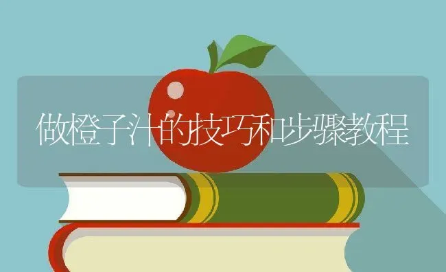 做橙子汁的技巧和步骤教程 | 养殖资料投稿