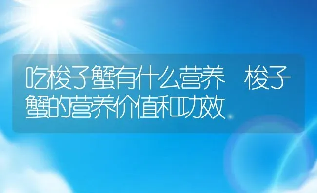 吃梭子蟹有什么营养 梭子蟹的营养价值和功效 | 养殖资料投稿