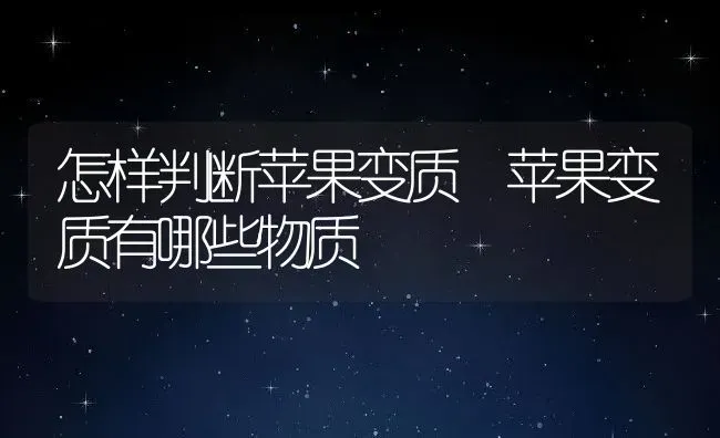 怎样判断苹果变质 苹果变质有哪些物质 | 养殖资料投稿