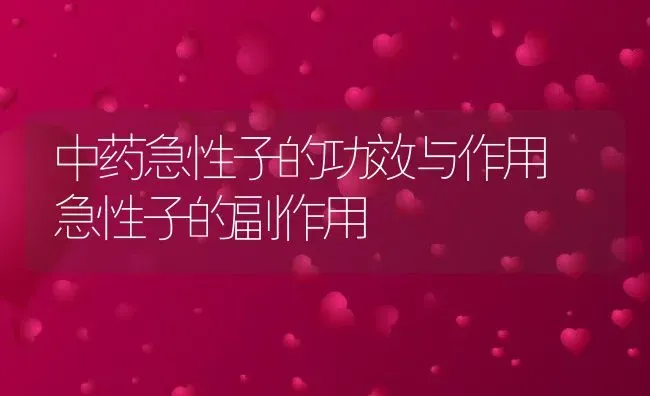 中药急性子的功效与作用 急性子的副作用 | 养殖资料投稿