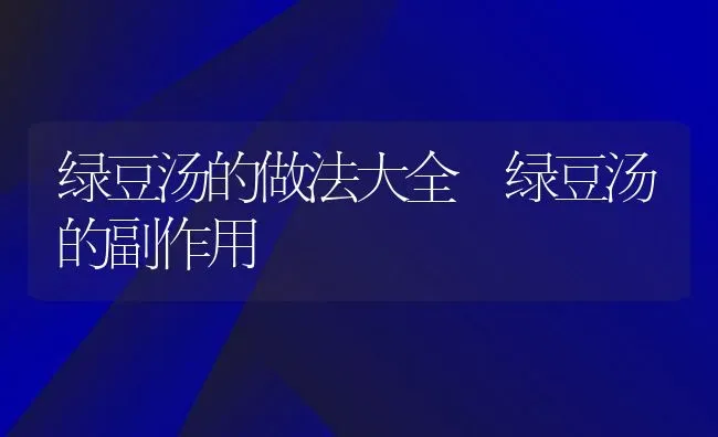 绿豆汤的做法大全 绿豆汤的副作用 | 养殖资料投稿