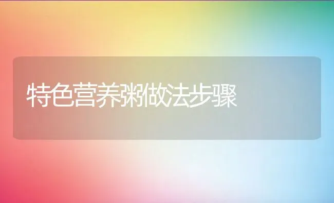 特色营养粥做法步骤 | 养殖资料投稿