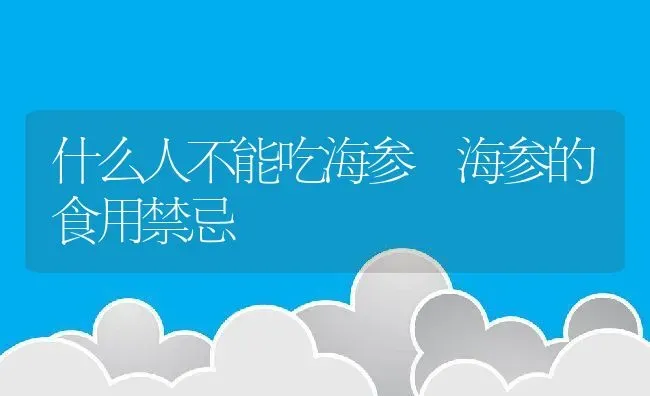 什么人不能吃海参 海参的食用禁忌 | 养殖资料投稿