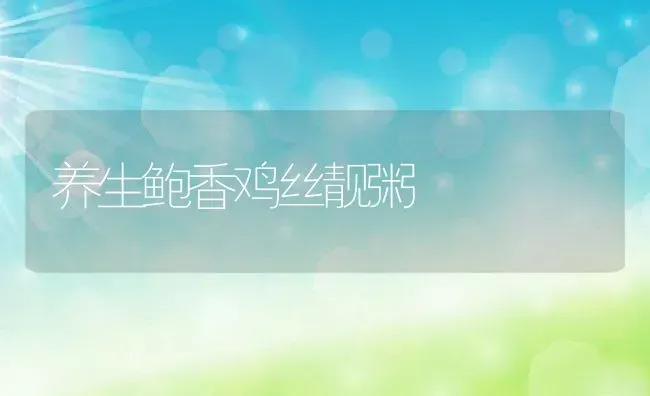 养生鲍香鸡丝靓粥 | 养殖资讯