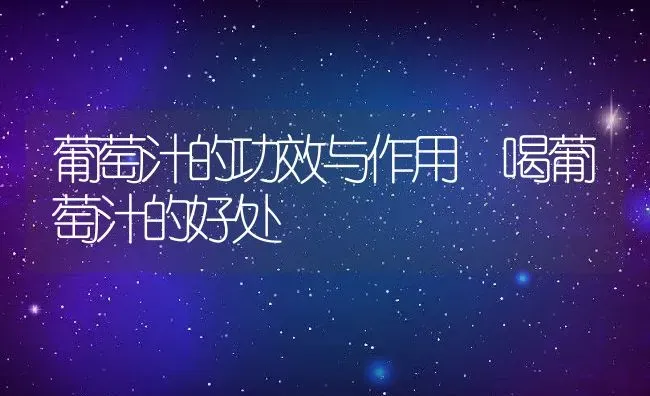 葡萄汁的功效与作用 喝葡萄汁的好处 | 养殖资料投稿