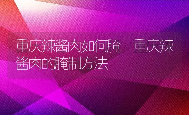 重庆辣酱肉如何腌 重庆辣酱肉的腌制方法 | 养殖资料投稿