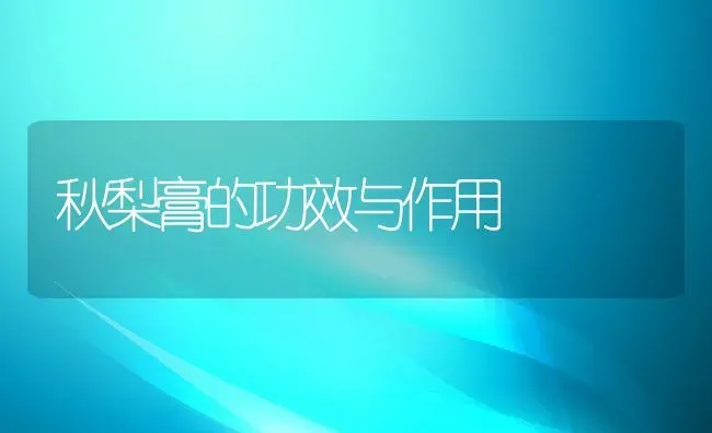 秋梨膏的功效与作用 | 养殖资料投稿