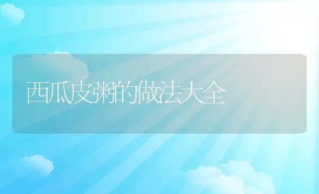 西瓜皮粥的做法大全 | 养殖资讯