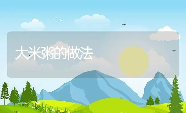大米粥的做法 | 养殖资讯