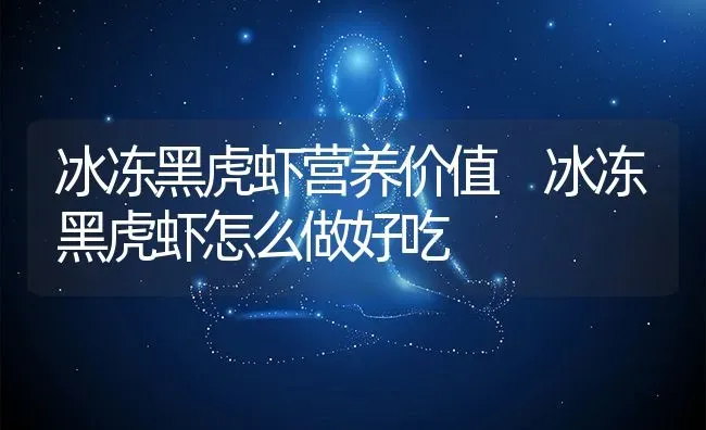 冰冻黑虎虾营养价值 冰冻黑虎虾怎么做好吃 | 养殖资料投稿