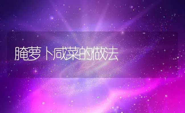 腌萝卜咸菜的做法 | 养殖资料投稿