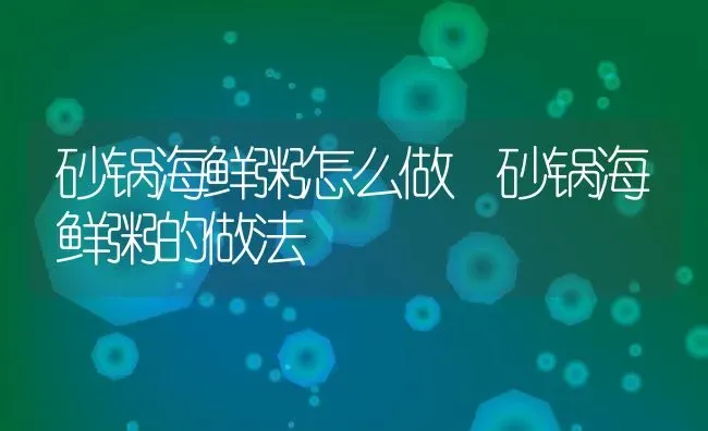 砂锅海鲜粥怎么做 砂锅海鲜粥的做法 | 养殖资料投稿