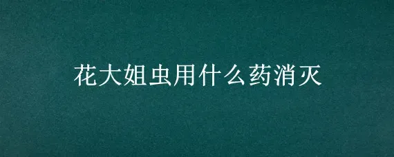 花大姐虫用什么药消灭