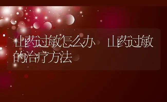 山药过敏怎么办 山药过敏的治疗方法 | 养殖资料投稿