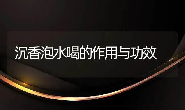 沉香泡水喝的作用与功效 | 养殖资料投稿