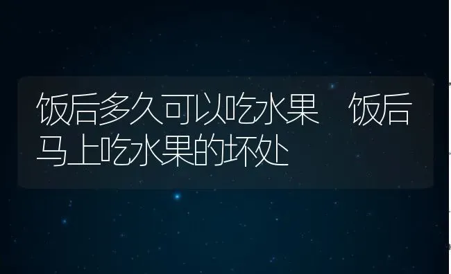 饭后多久可以吃水果 饭后马上吃水果的坏处 | 养殖资料投稿