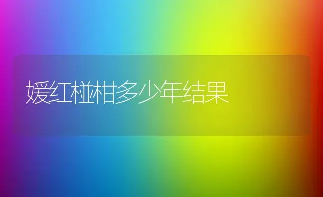 媛红椪柑多少年结果 | 养殖资讯