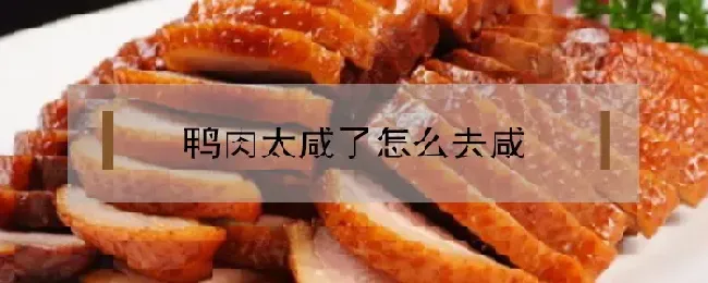 鸭肉太咸了怎么快速去咸？