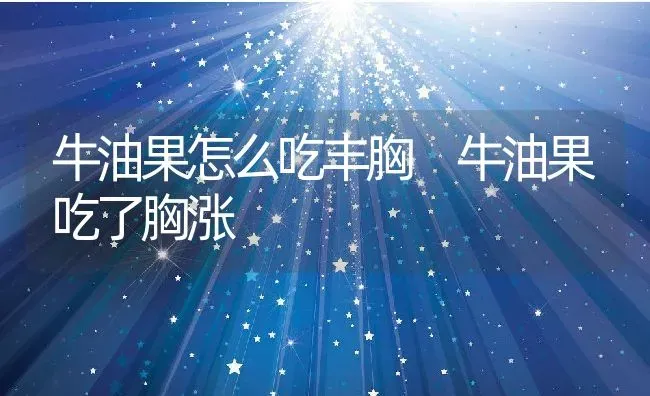 牛油果怎么吃丰胸 牛油果吃了胸涨 | 养殖资料投稿