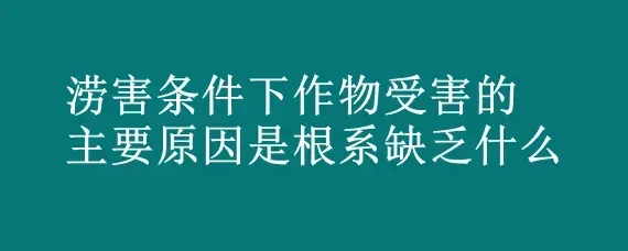 涝害条件下作物受害的主要原因是根系缺乏什么