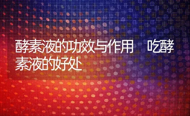 酵素液的功效与作用 吃酵素液的好处 | 养殖资料投稿