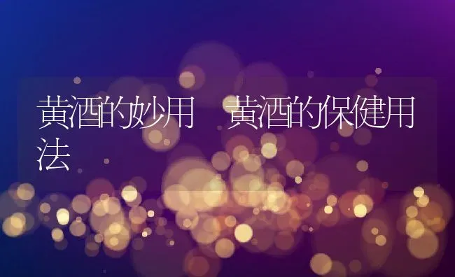 黄酒的妙用 黄酒的保健用法 | 养殖资料投稿