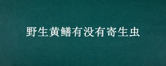 野生黄鳝有没有寄生虫