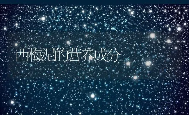 西梅泥的营养成分 | 养殖资料投稿