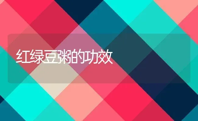 红绿豆粥的功效 | 养殖资料投稿