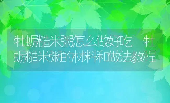 牡蛎糙米粥怎么做好吃 牡蛎糙米粥的材料和做法教程 | 养殖资讯