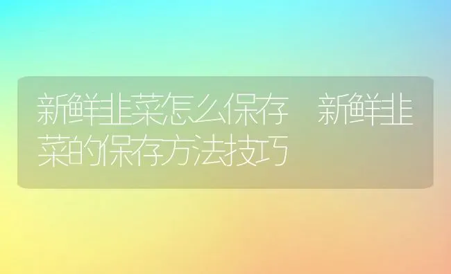 新鲜韭菜怎么保存 新鲜韭菜的保存方法技巧 | 养殖资料投稿