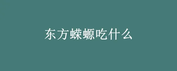 东方蝾螈吃什么