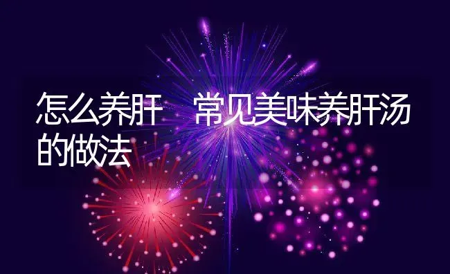 怎么养肝 常见美味养肝汤的做法 | 养殖资料投稿