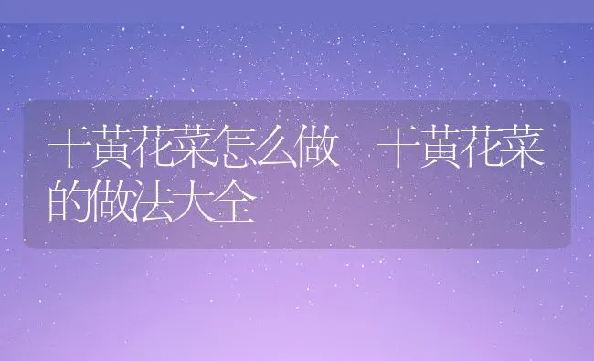 干黄花菜怎么做 干黄花菜的做法大全 | 养殖资料投稿