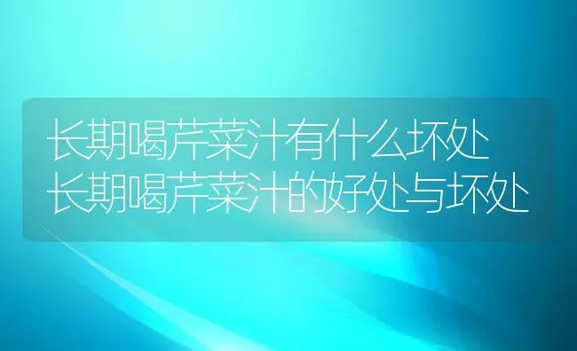 长期喝芹菜汁有什么坏处 长期喝芹菜汁的好处与坏处 | 养殖资料投稿