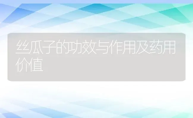 丝瓜子的功效与作用及药用价值 | 养殖资料投稿