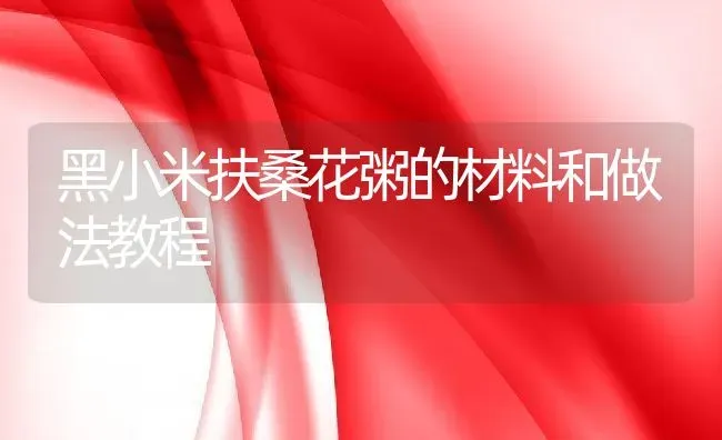 黑小米扶桑花粥的材料和做法教程 | 养殖资讯