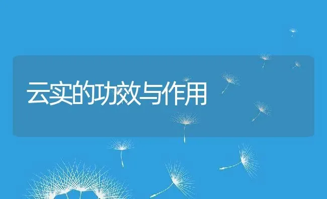 云实的功效与作用 | 养殖资料投稿