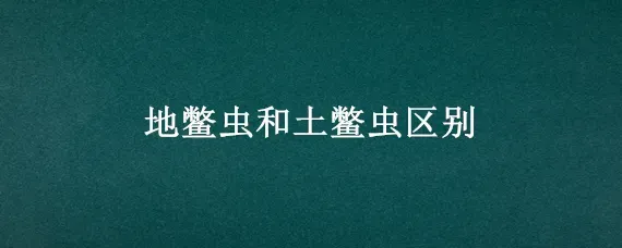 地鳖虫和土鳖虫区别