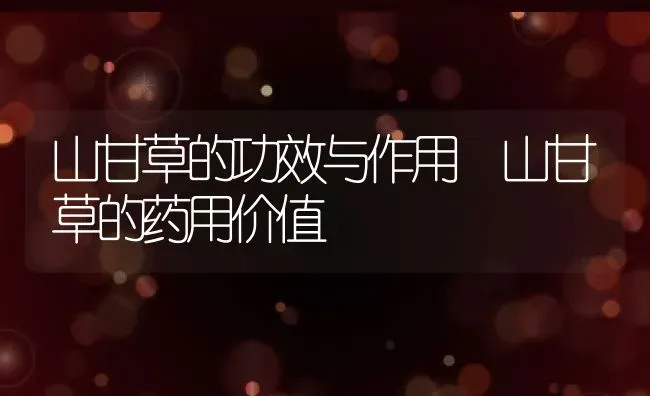 山甘草的功效与作用 山甘草的药用价值 | 养殖资料投稿