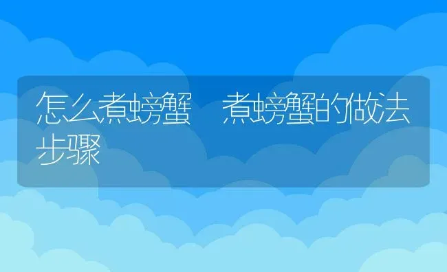 怎么煮螃蟹 煮螃蟹的做法步骤 | 养殖资料投稿