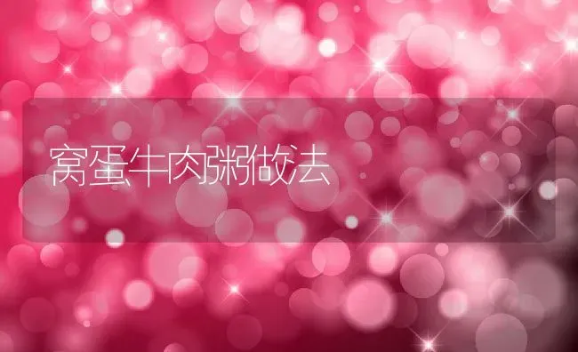 窝蛋牛肉粥做法 | 养殖资料投稿