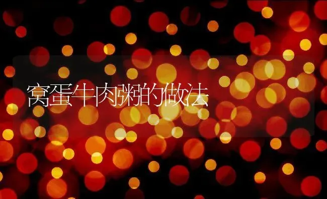 窝蛋牛肉粥的做法 | 养殖资料投稿