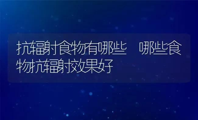 抗辐射食物有哪些 哪些食物抗辐射效果好 | 养殖资料投稿