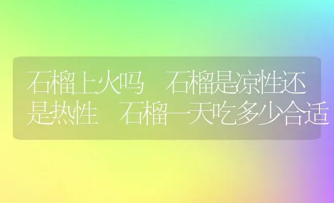 石榴上火吗 石榴是凉性还是热性 石榴一天吃多少合适 | 养殖资料投稿