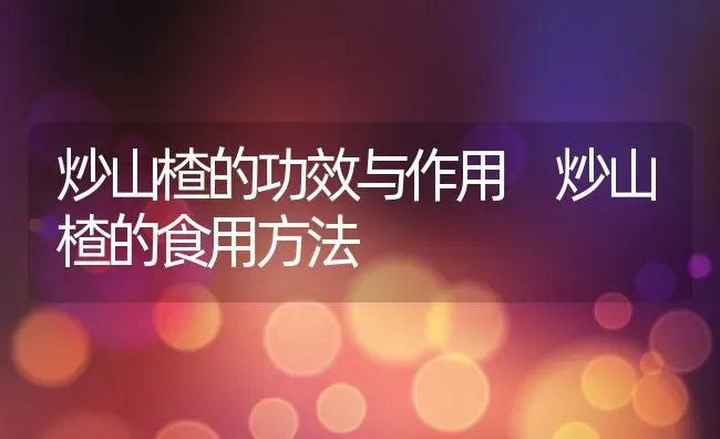 炒山楂的功效与作用 炒山楂的食用方法 | 养殖资料投稿