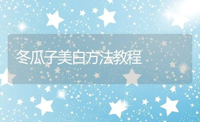 冬瓜子美白方法教程 | 养殖资料投稿