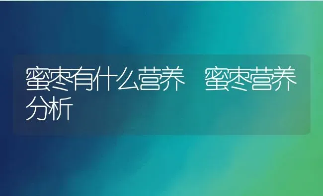 蜜枣有什么营养 蜜枣营养分析 | 养殖资料投稿