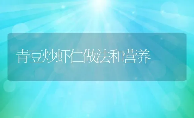 青豆炒虾仁做法和营养 | 养殖资料投稿