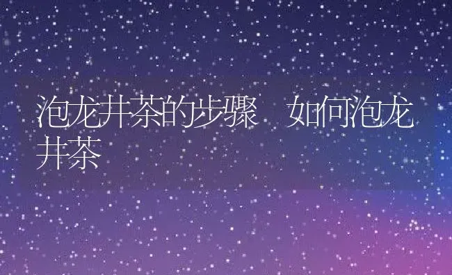 泡龙井茶的步骤 如何泡龙井茶 | 养殖资料投稿